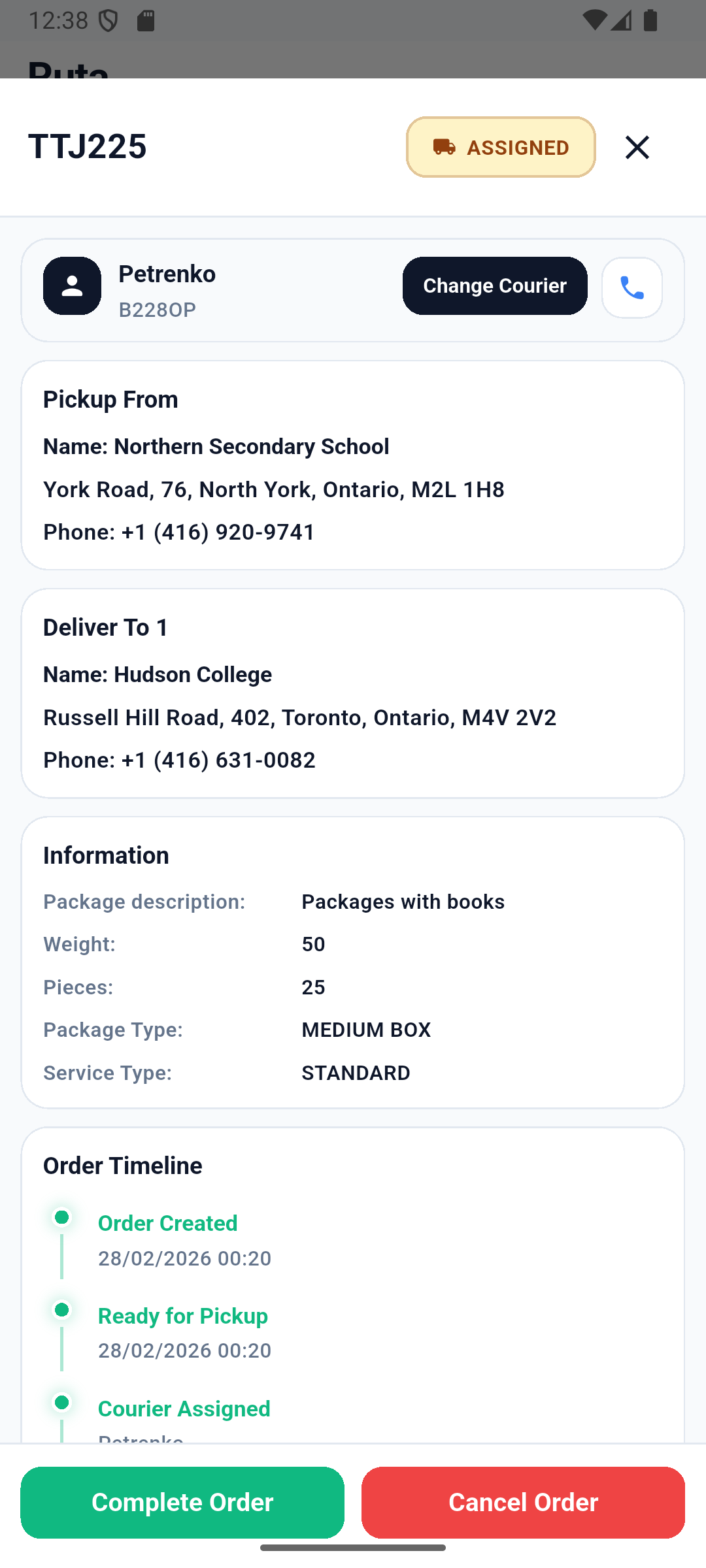 Dispatch, order creation, and direct communication tools