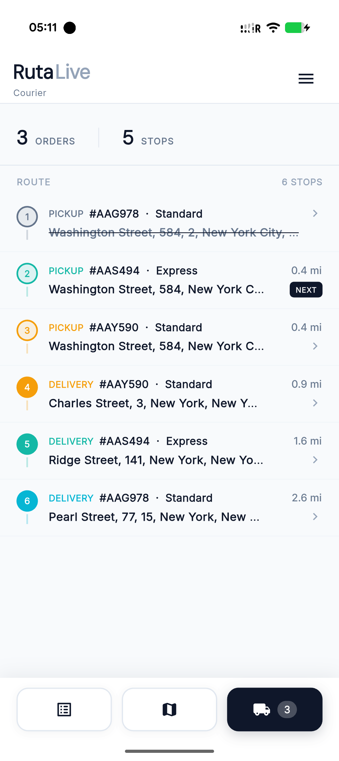 Automatic assignment mode — system-built optimized route