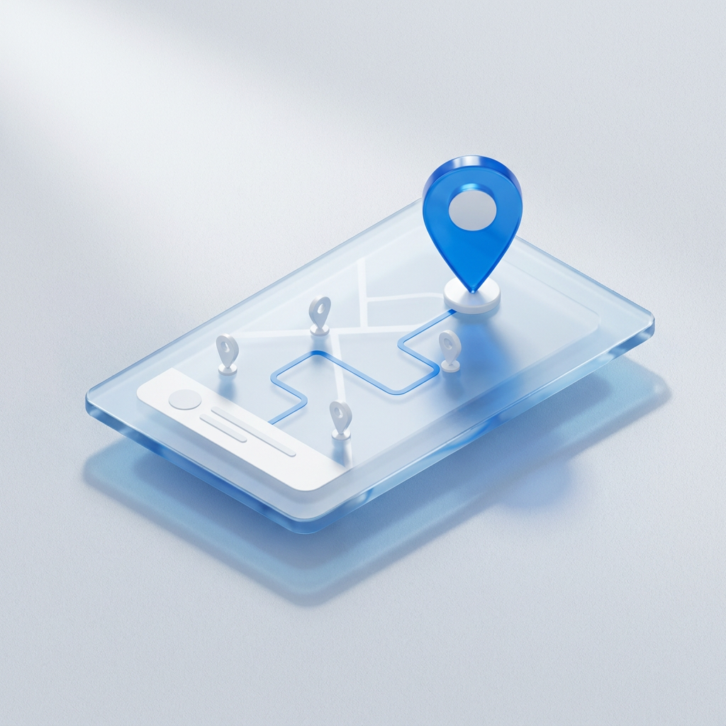 Courier checking delivery route on phone
